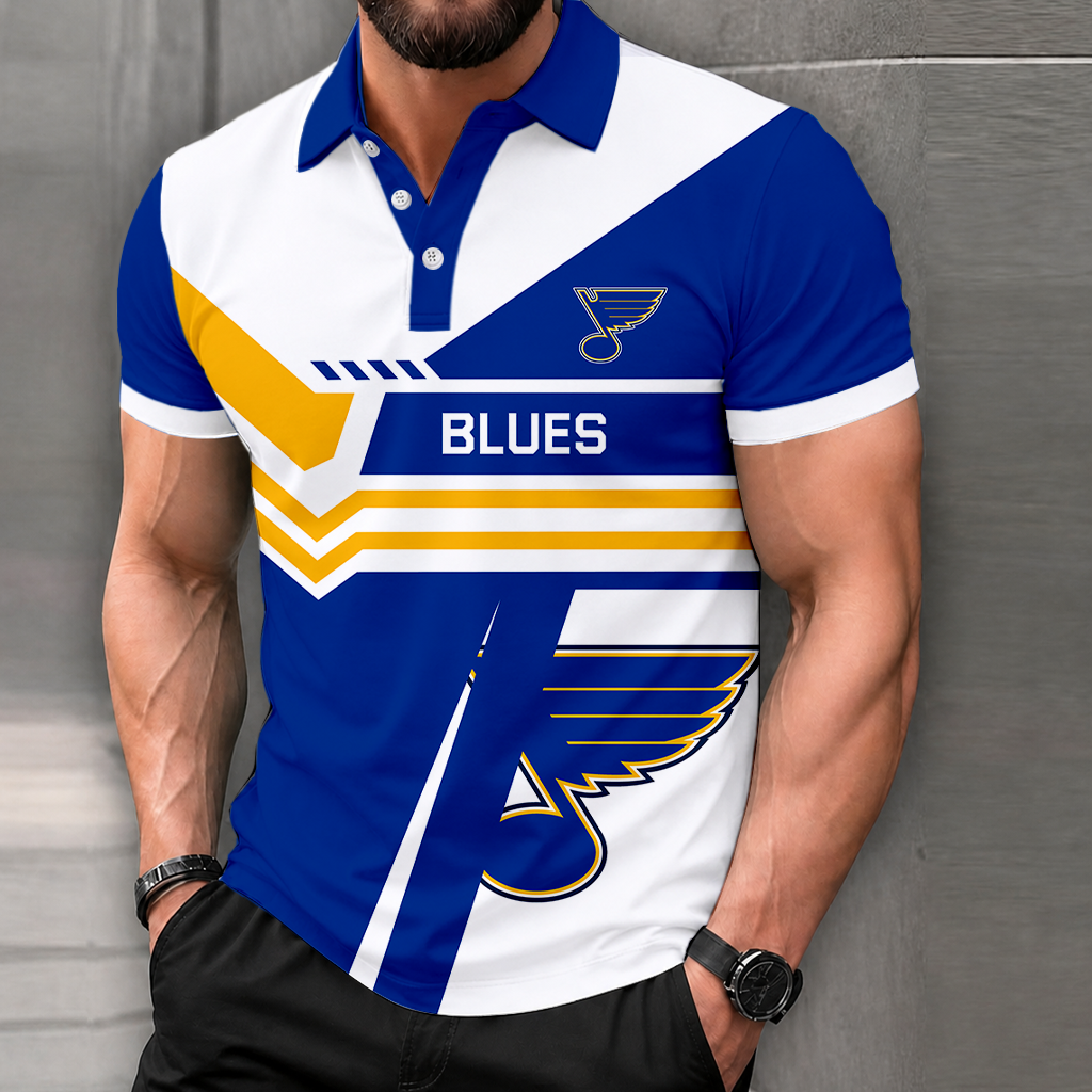 LIMITED EDITION - NEW CUSTOMIZED NHL14 SLB ST. LOUIS BLUES POLO SHIRT, ZIP POLO SHIRT & T-SHIRTS