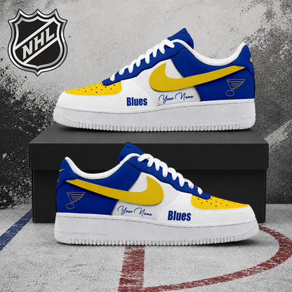 FINAL CLEARANCE - NEW CUSTOMIZED NHL14 SLB ST. LOUIS BLUES AF1 SHOES