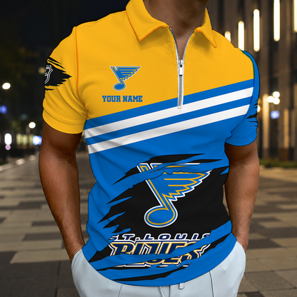 ELITE EDITION - NEW CUSTOMIZED NHL14 SLB ST. LOUIS BLUES T-SHIRT, POLO SHIRT, ZIP POLO SHIRT, SWEATSHIRT, HOODIE & ZIP HOODIE