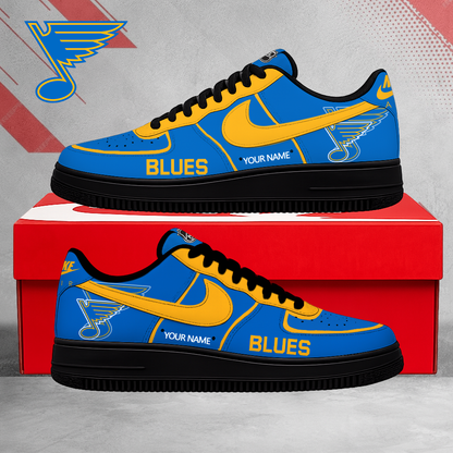 LIMITED EDITION - NEW CUSTOMIZED NHL14 SLB ST. LOUIS BLUES AF1 SHOES