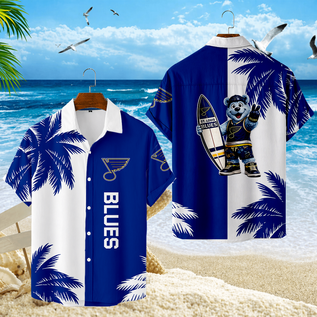LIMITED EDITION - NEW CUSTOMIZED NHL14 SLB ST. LOUIS BLUES UNISEX HAWAIIAN SHIRT
