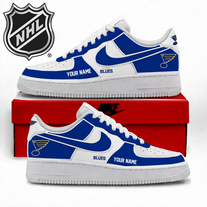 LIMITED EDITION - NEW CUSTOMIZED NHL14 SLB ST. LOUIS BLUES AF1 SHOES