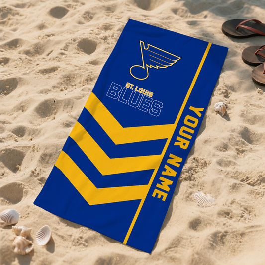 SPECIAL EDITION - NEW CUSTOMIZED NHL14 SLB ST. LOUIS BLUES BEACH TOWEL