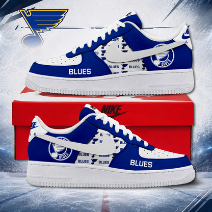 MEGA SALE - NEW CUSTOMIZED NHL14 SLB ST. LOUIS BLUES AF1 SHOES