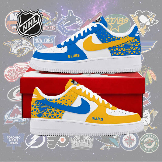 LIMITED EDITION - NEW CUSTOMIZED NHL14 SLB ST. LOUIS BLUES AF1 SHOES