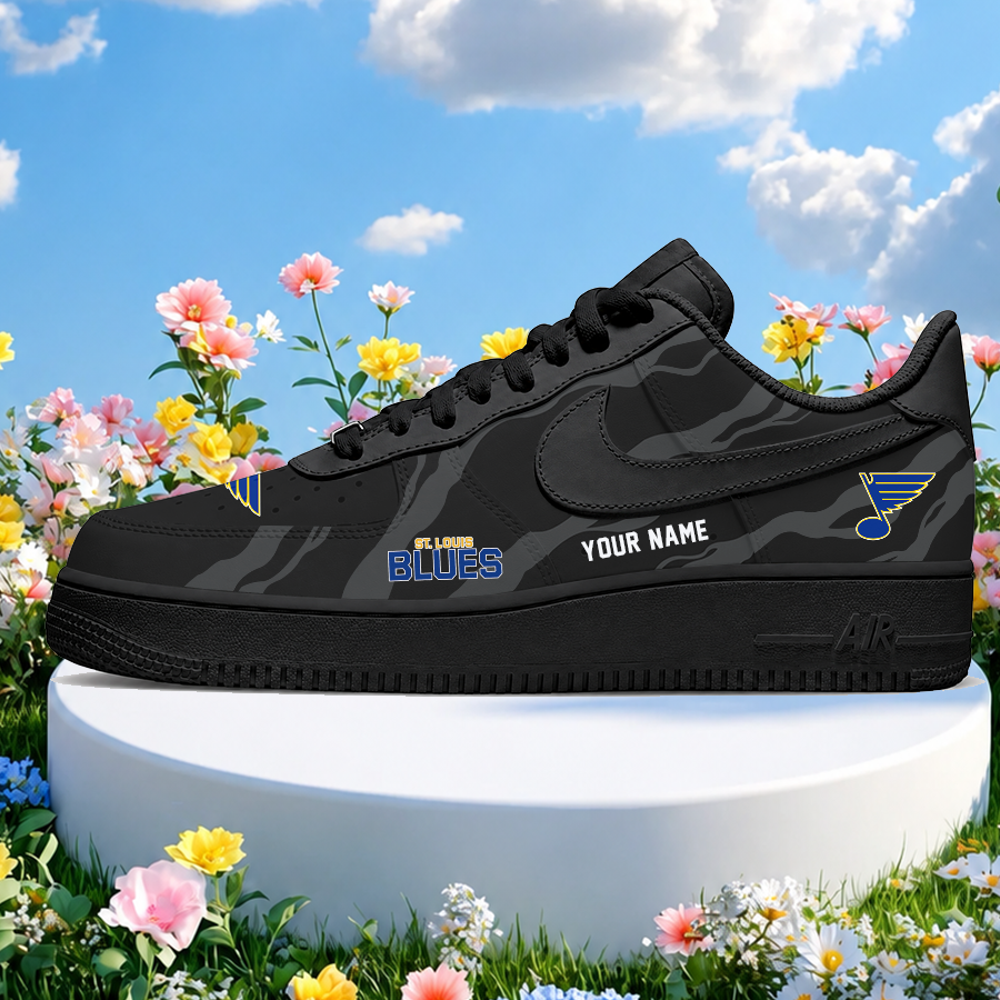 [SUPER SALE] NEW CUSTOMIZED NHL14 SLB ST. LOUIS BLUES AF1 SHOES