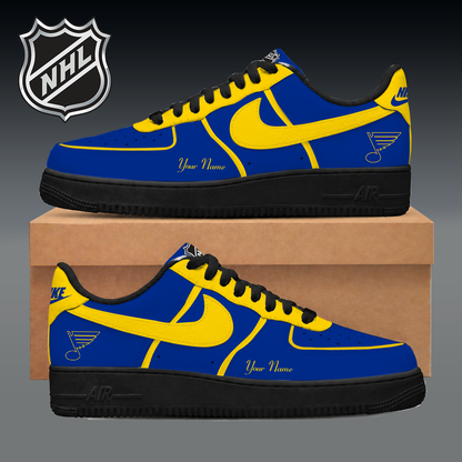 LIMITED EDITION - NEW CUSTOMIZED NHL14 SLB ST. LOUIS BLUES AF1 SNEAKER