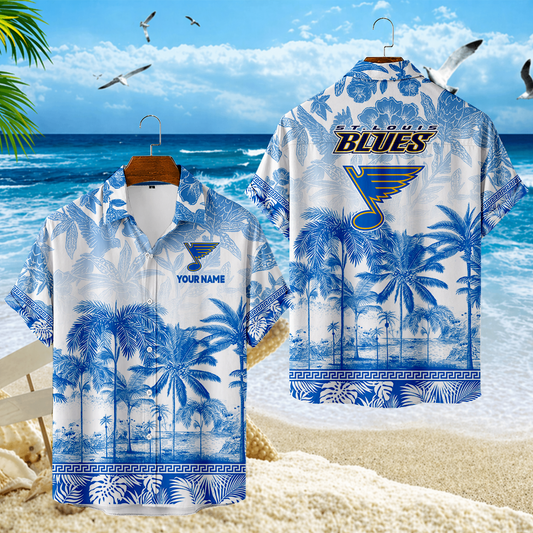 LIMITED EDITION - NEW CUSTOMIZED NHL14 SLB ST. LOUIS BLUES UNISEX HAWAIIAN SHIRT