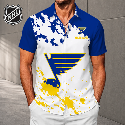 LIMITED EDITION - NEW CUSTOMIZED NHL14 SLB ST. LOUIS BLUES UNISEX HAWAIIAN SHIRT