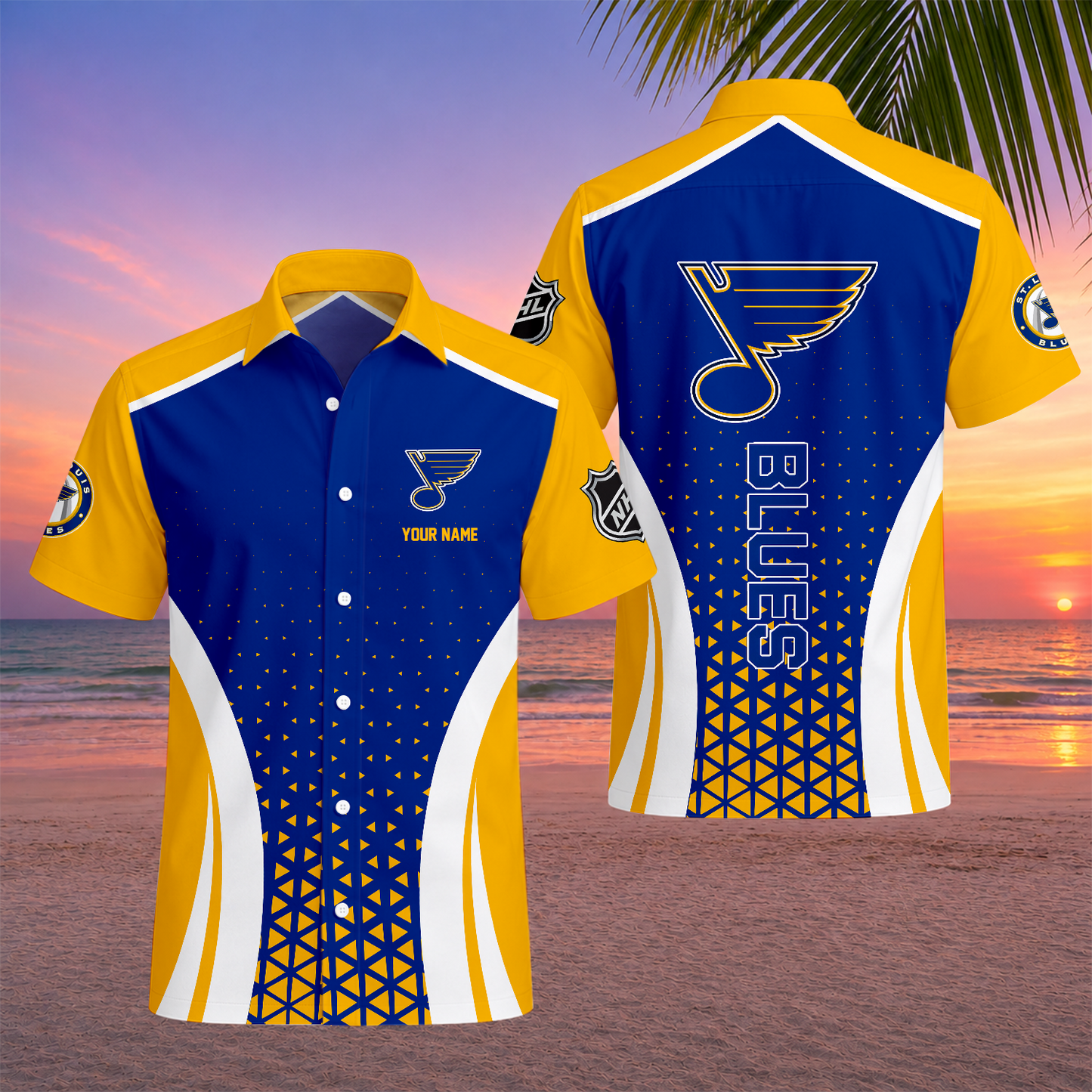 LIMITED EDITION - NEW CUSTOMIZED NHL14 SLB ST. LOUIS BLUES UNISEX HAWAIIAN SHIRT