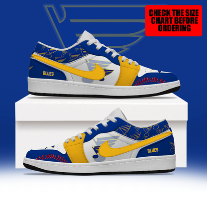 [SUPER SALE] NEW CUSTOMIZED NHL14 SLB ST. LOUIS BLUES AIR JORDAN LOW SHOES