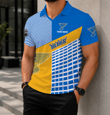 VIRAL EDITION - NEW CUSTOMIZED NHL14 SLB ST. LOUIS BLUES POLO SHIRT