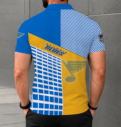 VIRAL EDITION - NEW CUSTOMIZED NHL14 SLB ST. LOUIS BLUES POLO SHIRT