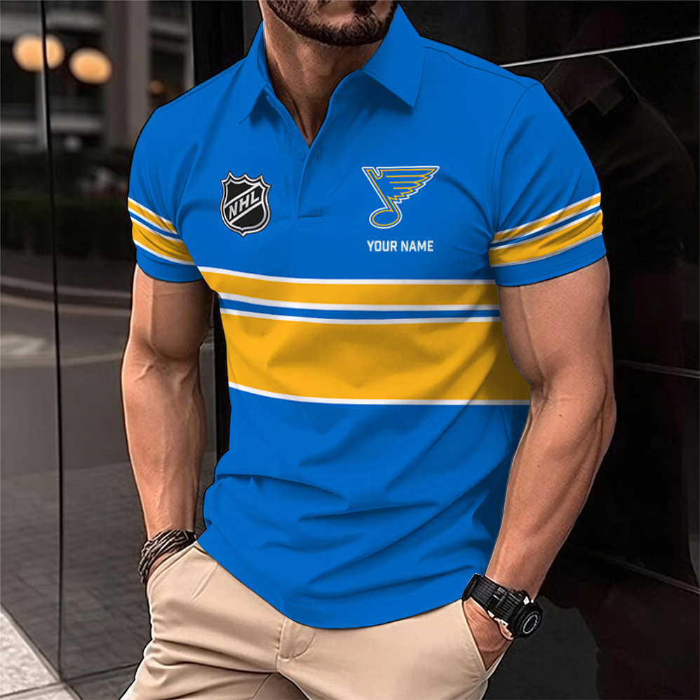[SUPER SALE] NEW CUSTOMIZED NHL14 SLB ST. LOUIS BLUES POLO SHIRT