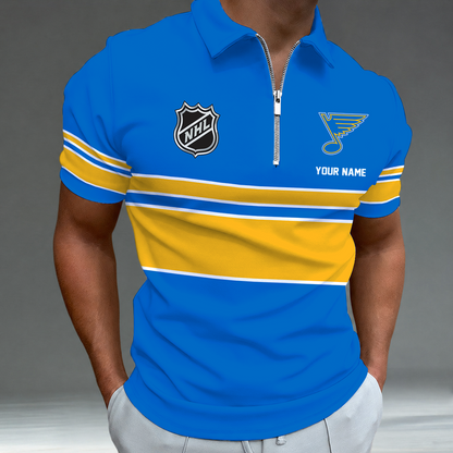 [SUPER SALE] NEW CUSTOMIZED NHL14 SLB ST. LOUIS KHAKIS POLO SHIRT