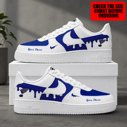 [SUPER SALE] NEW CUSTOMIZED NHL14 SLB ST. LOUIS BLUES AF1 SHOES