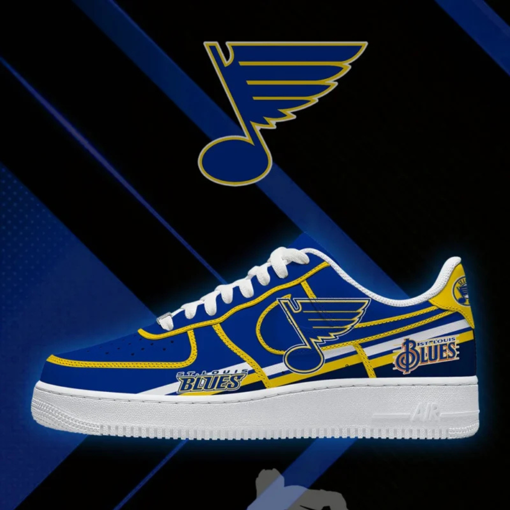 LIMITED EDITION - NEW CUSTOMIZED NHL14 SLB ST. LOUIS BLUES AF1 SHOES