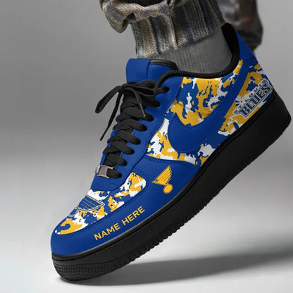 [SUPER SALE] NEW CUSTOMIZED NHL14 SLB ST. LOUIS BLUES AF1 SHOES