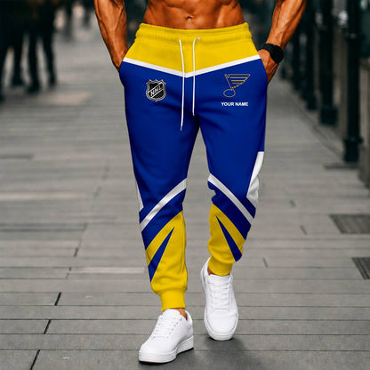 LIMITED EDITION - NEW CUSTOMIZED NHL14 SLB ST. LOUIS BLUES UNISEX LONG PANTS