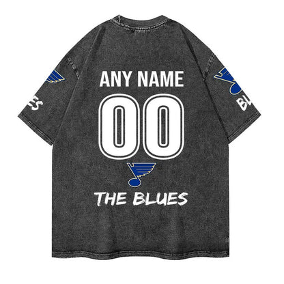 [SUPER SALE] NEW CUSTOMIZED NHL14 SLB ST. LOUIS BLUES MULTICOLOR WASHED TEE