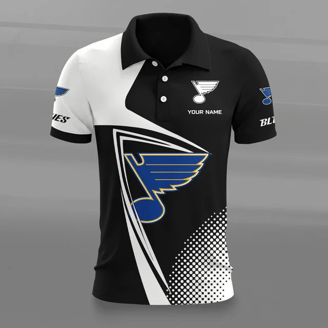 [SUPER SALE] NEW CUSTOMIZED NHL14 SLB ST. LOUIS BLUES POLO SHIRT