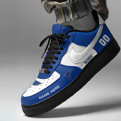 [SUPER SALE] NEW CUSTOMIZED NHL14 SLB ST. LOUIS BLUES AF1 SHOES
