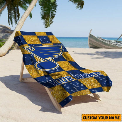 LIMITED EDITION - NEW CUSTOMIZED NHL14 SLB ST. LOUIS BLUES BEACH TOWEL FOR FAN