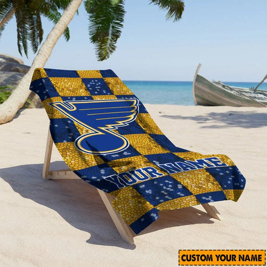 LIMITED EDITION - NEW CUSTOMIZED NHL14 SLB ST. LOUIS BLUES BEACH TOWEL FOR FAN