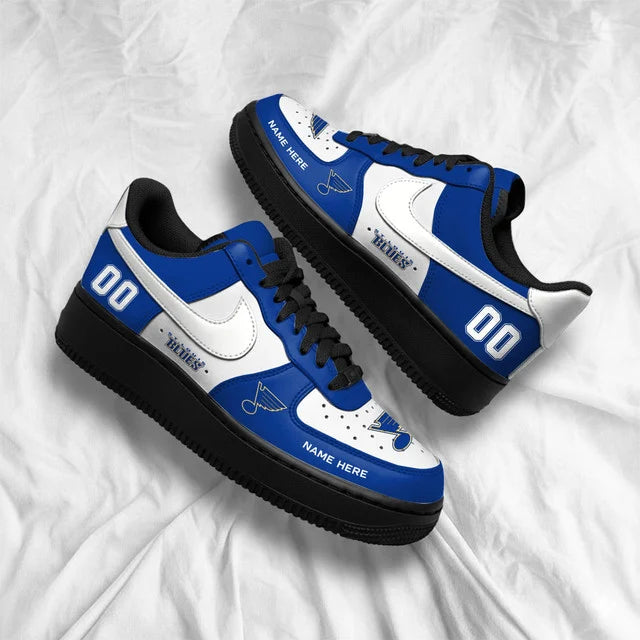 [SUPER SALE] NEW CUSTOMIZED NHL14 SLB ST. LOUIS BLUES AF1 SHOES