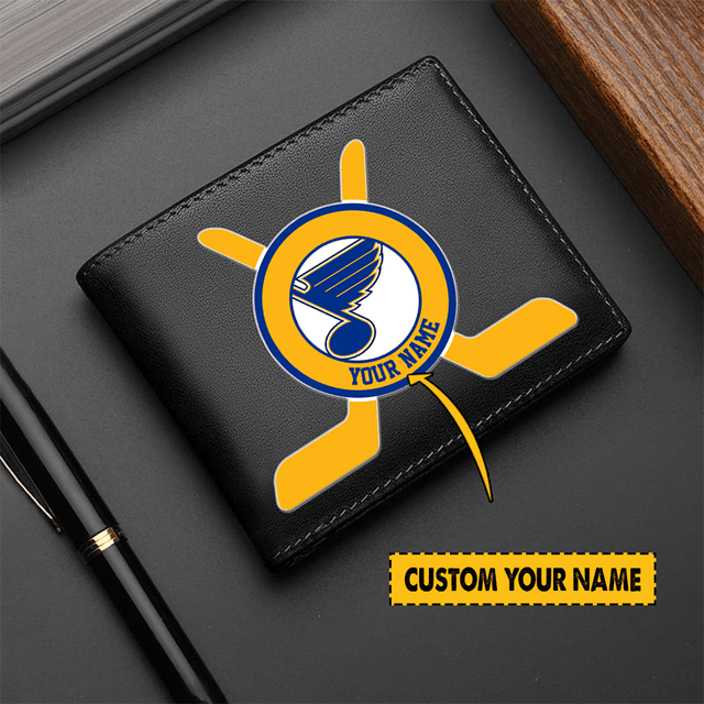 LIMITED EDITION - NEW CUSTOMIZED NHL14 SLB ST. LOUIS BLUES LEATHER WALLET