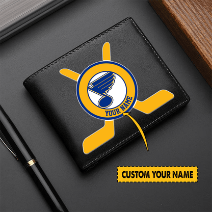 LIMITED EDITION - NEW CUSTOMIZED NHL14 SLB ST. LOUIS BLUES LEATHER WALLET