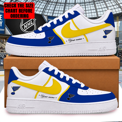 LIMITED EDITION - NEW CUSTOMIZED NHL14 SLB ST. LOUIS BLUES AF1 SHOES
