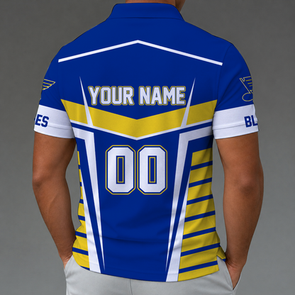 LIMITED EDITION - NEW CUSTOMIZED NHL14 SLB ST. LOUIS KHAKIS POLO SHIRT