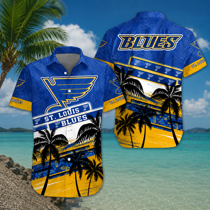 LIMITED EDITION - NEW CUSTOMIZED NHL14 SLB ST. LOUIS BLUES UNISEX HAWAIIAN SHIRT