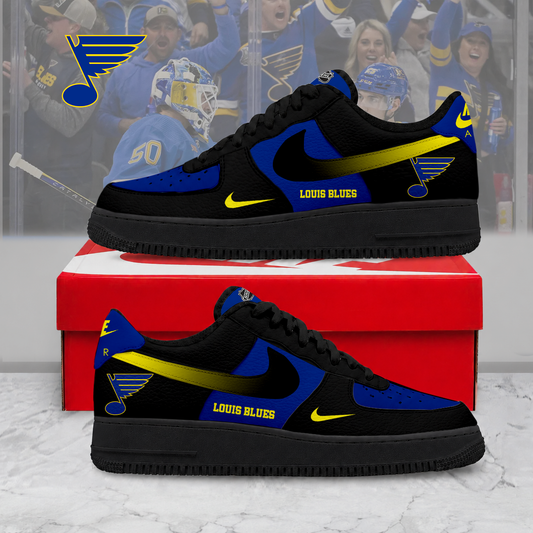 ELITE EDITION - NEW CUSTOMIZED NHL14 SLB ST. LOUIS BLUES AF1 SHOES