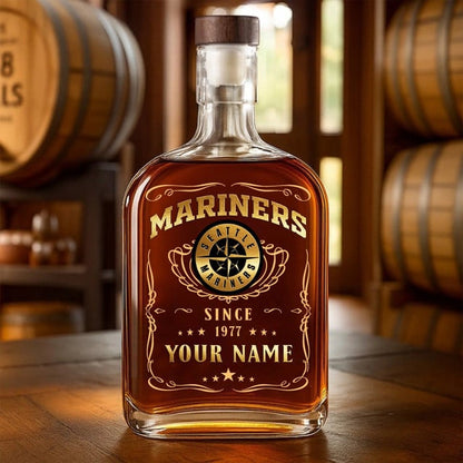 LIMITED EDITION - NEW CUSTOMIZED MLB14 SMS SEATTLE MARINERS LUXURY WHISKEY BOTTLE 450ML