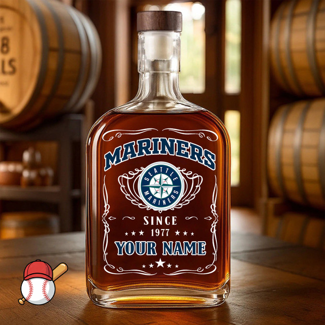LIMITED EDITION - NEW CUSTOMIZED MLB14 SMS SEATTLE MARINERS LUXURY WHISKEY BOTTLE 450ML