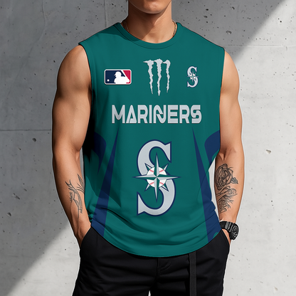 LIMITED EDITION - NEW CUSTOMIZED MLB14 SMS SEATTLE MARINERS MEN'S GYM SHIRT