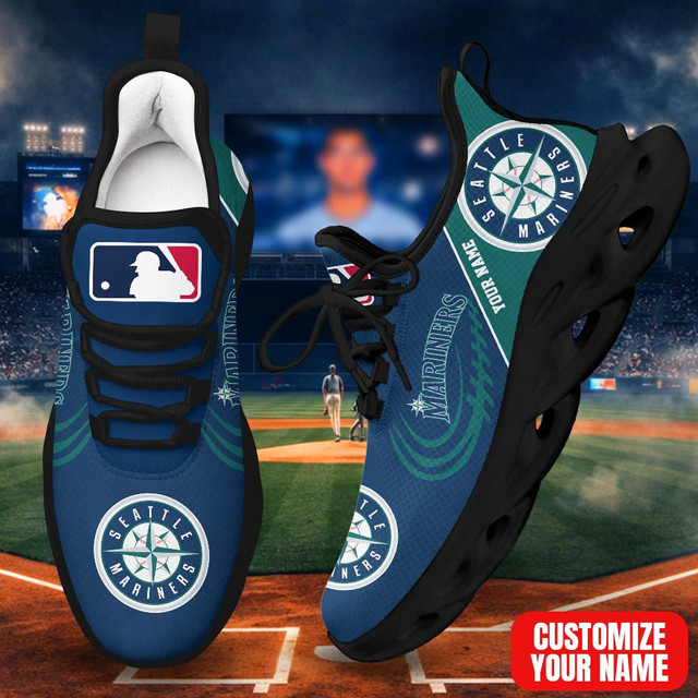 LIMITED EDITION - NEW CUSTOMIZED MLB14 SMS SEATTLE MARINERS PREMIUM CLUNKY SNEAKERS