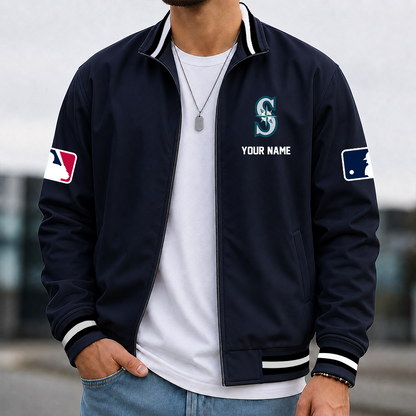 [FLASH SALE] NEW CUSTOMIZED MLB14 SMS SEATTLE MARINERS MULTICOLOR MEN'S CASUAL JACKET