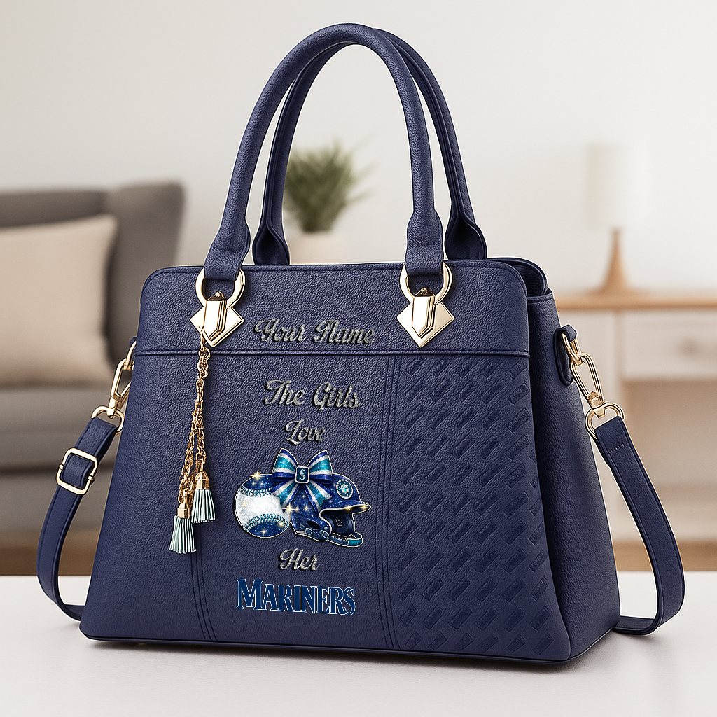 LIMITED EDITION - NEW CUSTOMIZED MLB14 SMS SEATTLE MARINERS ZIP HANDBAG MULTICOLOR
