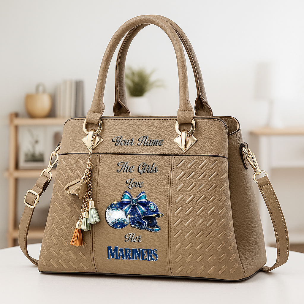 LIMITED EDITION - NEW CUSTOMIZED MLB14 SMS SEATTLE MARINERS ZIP HANDBAG MULTICOLOR