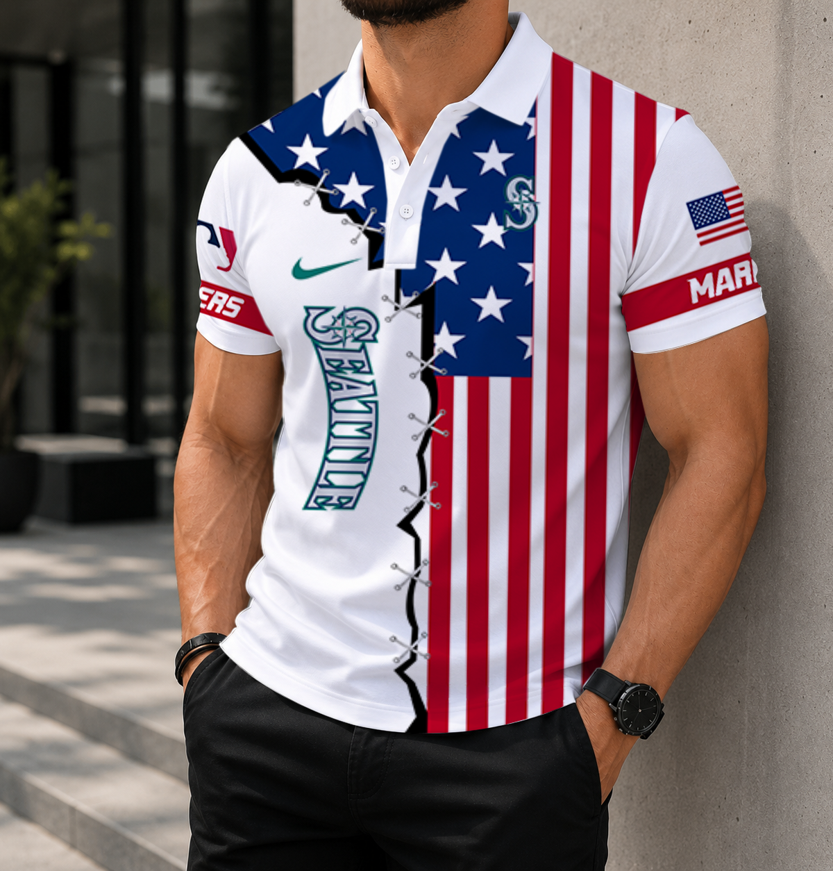 LIMITED EDITION - NEW CUSTOMIZED MLB14 SMS SEATTLE MARINERS POLO SHIRT, ZIP POLO SHIRT & T-SHIRTS