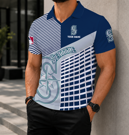 LIMITED EDITION - NEW CUSTOMIZED MLB14 SMS SEATTLE MARINERS POLO SHIRT
