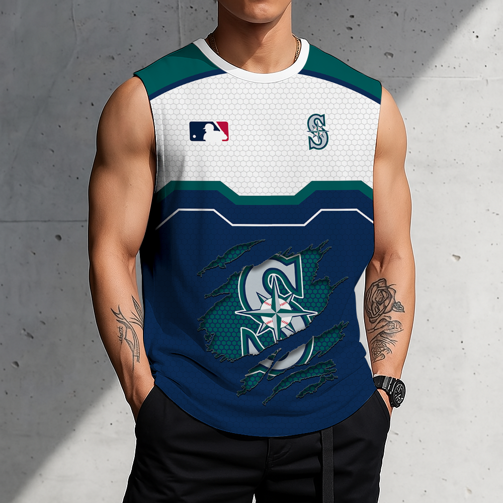 LIMITED EDITION - NEW CUSTOMIZED MLB14 SMS SEATTLE MARINERS MEN'S GYM SHIRT