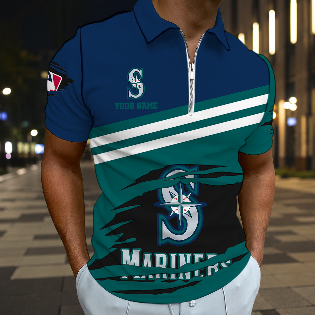 EXCLUSIVE EDITION - NEW CUSTOMIZED MLB14 SMS SEATTLE MARINERS T-SHIRT, POLO SHIRT, ZIP POLO SHIRT, SWEATSHIRT, HOODIE & ZIP HOODIE