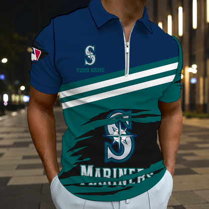 EXCLUSIVE EDITION - NEW CUSTOMIZED MLB14 SMS SEATTLE MARINERS T-SHIRT, POLO SHIRT, ZIP POLO SHIRT, SWEATSHIRT, HOODIE & ZIP HOODIE
