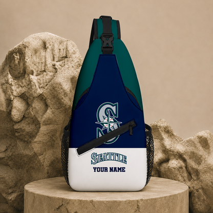 LIMITED EDITION - NEW CUSTOMIZED MLB14 SMS SEATTLE MARINERS SLING BAG