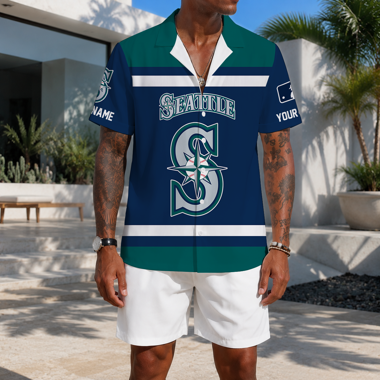 LIMITED EDITION - NEW CUSTOMIZED MLB14 SMS SEATTLE MARINERS UNISEX HAWAIIAN SHIRT
