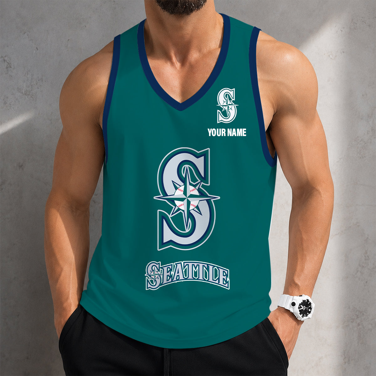 SPECIAL EDITION - NEW CUSTOMIZED MLB14 SEATTLE MARINERS UNISEX TANK TOP